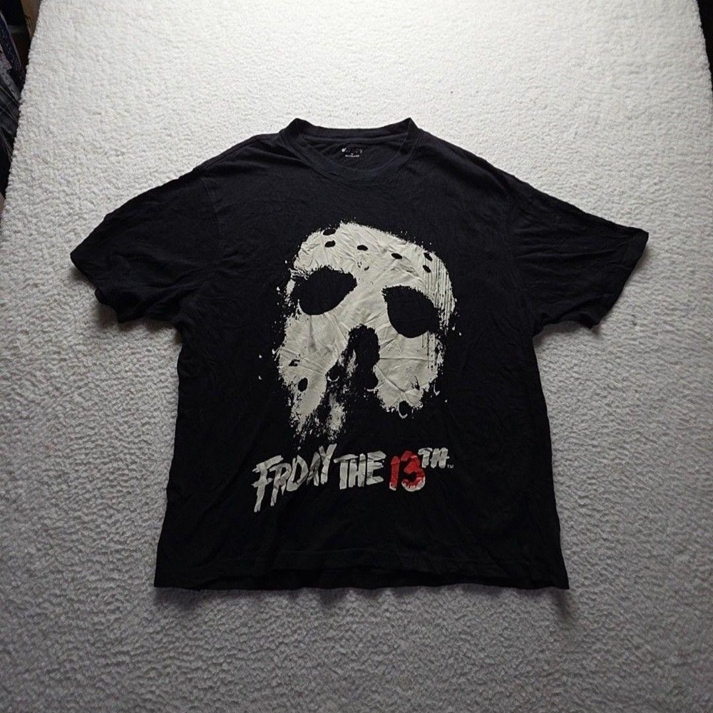Old Navy Shirt Mens XL Black Friday The 13th Jason Mask Graphic Tee Tagless